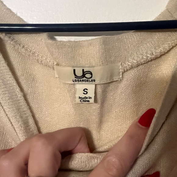 Ya Los Angeles Women’s Cream Blouse with Elbow Patches & Button Detail, Size S - Picture 4 of 7